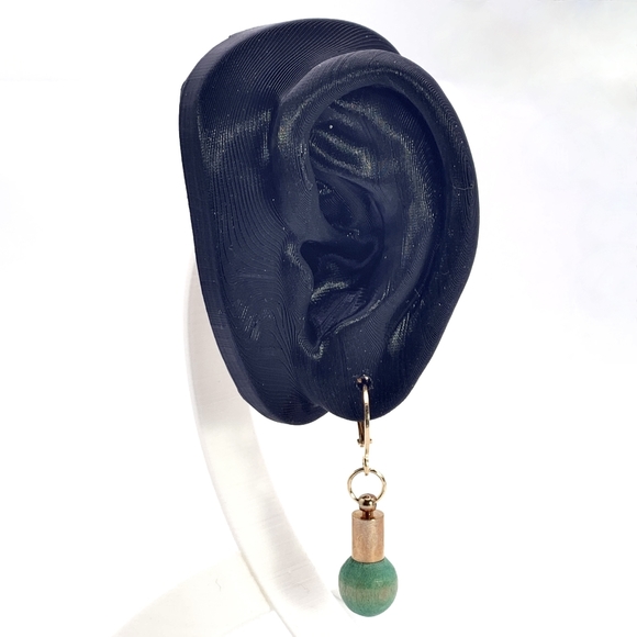 Wooden Green Charm Earrings - Picture 2 of 5